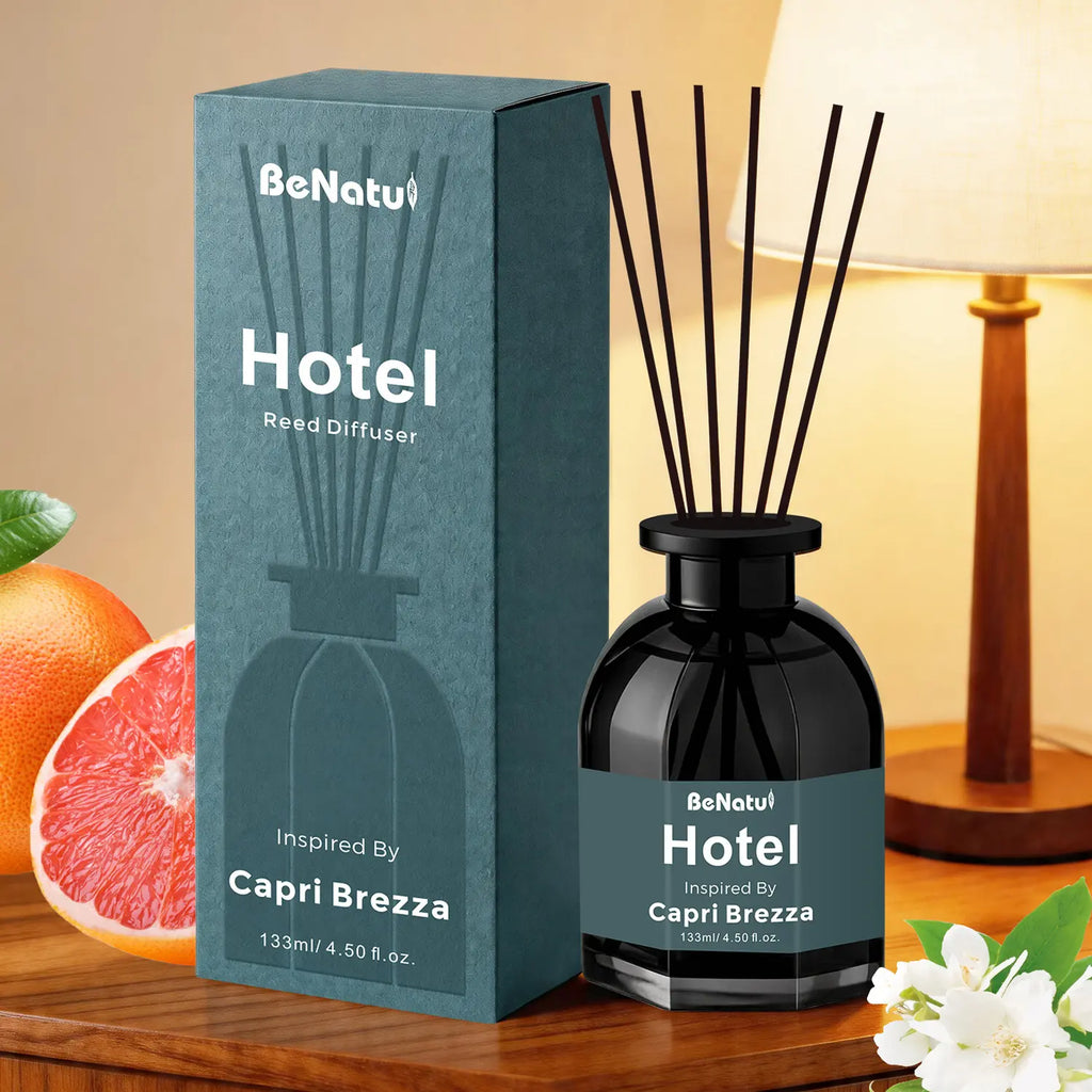 Benatu Hotel Luxury Essential Oil Inspired by Ritz-Carlton Ocean & Bergamot, My Way, Beach Villas, White Tea Reed Diffuser Oils 4.5 Fl Oz Long-Lasting Fragrance