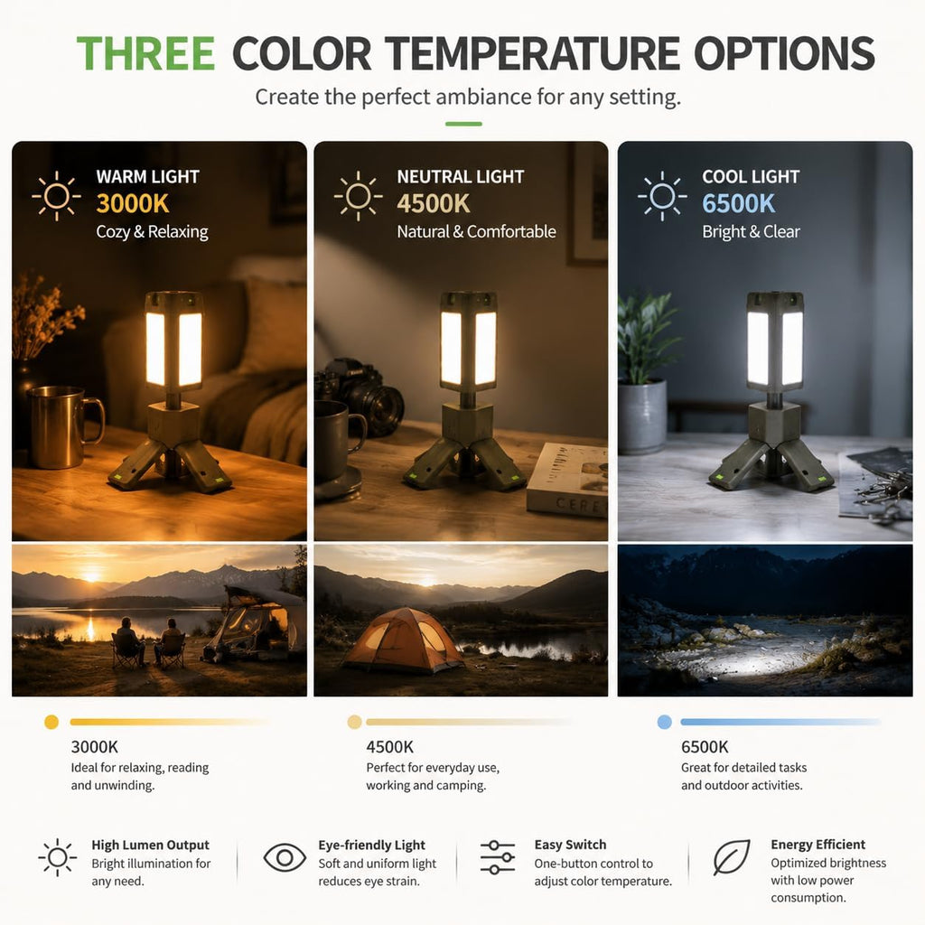 Telescopic Camping Lights Rechargeable 14000 Mah Rechargeable Magnetic Camping Lights,Telescopic Camping Lantern IPX5 Waterproof Flashlights, Outdoor Lights for Camping,Hiking