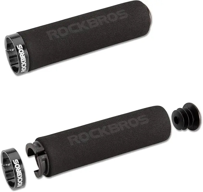 ROCKBROS Handlebar Grips Lock-On Design Bicycle Grips Shock-Absorbing and Non-Slip Grips Made of Thickened Sponge for 22.2Mm Handlebars