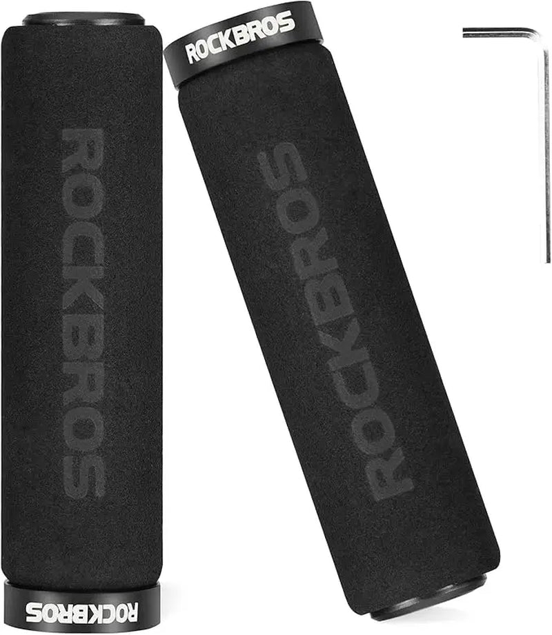 ROCKBROS Handlebar Grips Lock-On Design Bicycle Grips Shock-Absorbing and Non-Slip Grips Made of Thickened Sponge for 22.2Mm Handlebars