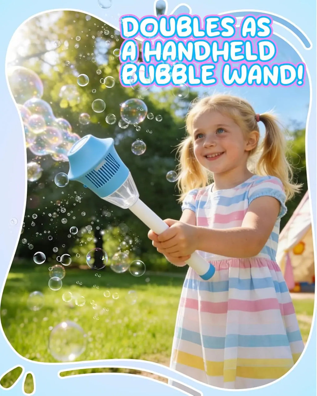 【Free Shipping 】Automatic Bubble Machine for Kids,Standing Torch Bubble Maker with Light/Music for Toddlers, Height Adjustable up 21 to 47 Inches,Pecfect for Birthday and Outdoor Party, Gifts
