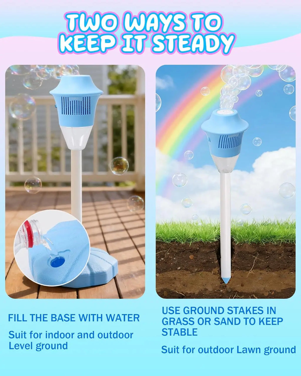 【Free Shipping 】Automatic Bubble Machine for Kids,Standing Torch Bubble Maker with Light/Music for Toddlers, Height Adjustable up 21 to 47 Inches,Pecfect for Birthday and Outdoor Party, Gifts