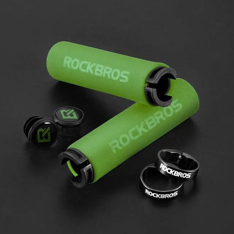 ROCKBROS Handlebar Grips Lock-On Design Bicycle Grips Shock-Absorbing and Non-Slip Grips Made of Thickened Sponge for 22.2Mm Handlebars