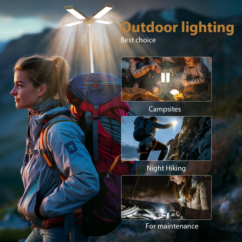 Telescopic Camping Lights Rechargeable 14000 Mah Rechargeable Magnetic Camping Lights,Telescopic Camping Lantern IPX5 Waterproof Flashlights, Outdoor Lights for Camping,Hiking