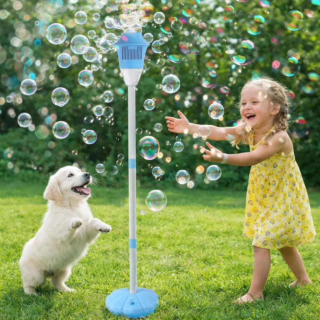 【Free Shipping 】Automatic Bubble Machine for Kids,Standing Torch Bubble Maker with Light/Music for Toddlers, Height Adjustable up 21 to 47 Inches,Pecfect for Birthday and Outdoor Party, Gifts