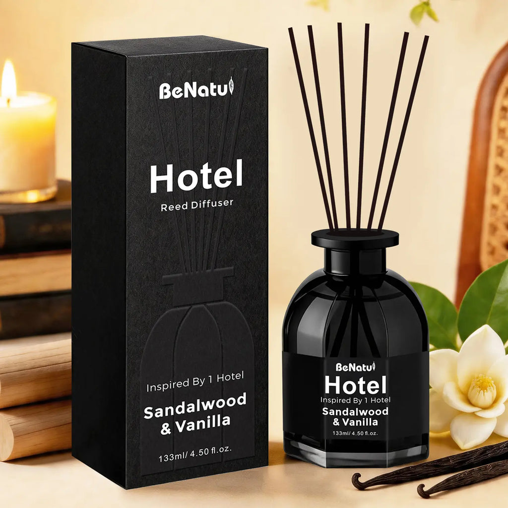 Benatu Hotel Luxury Essential Oil Inspired by Ritz-Carlton Ocean & Bergamot, My Way, Beach Villas, White Tea Reed Diffuser Oils 4.5 Fl Oz Long-Lasting Fragrance