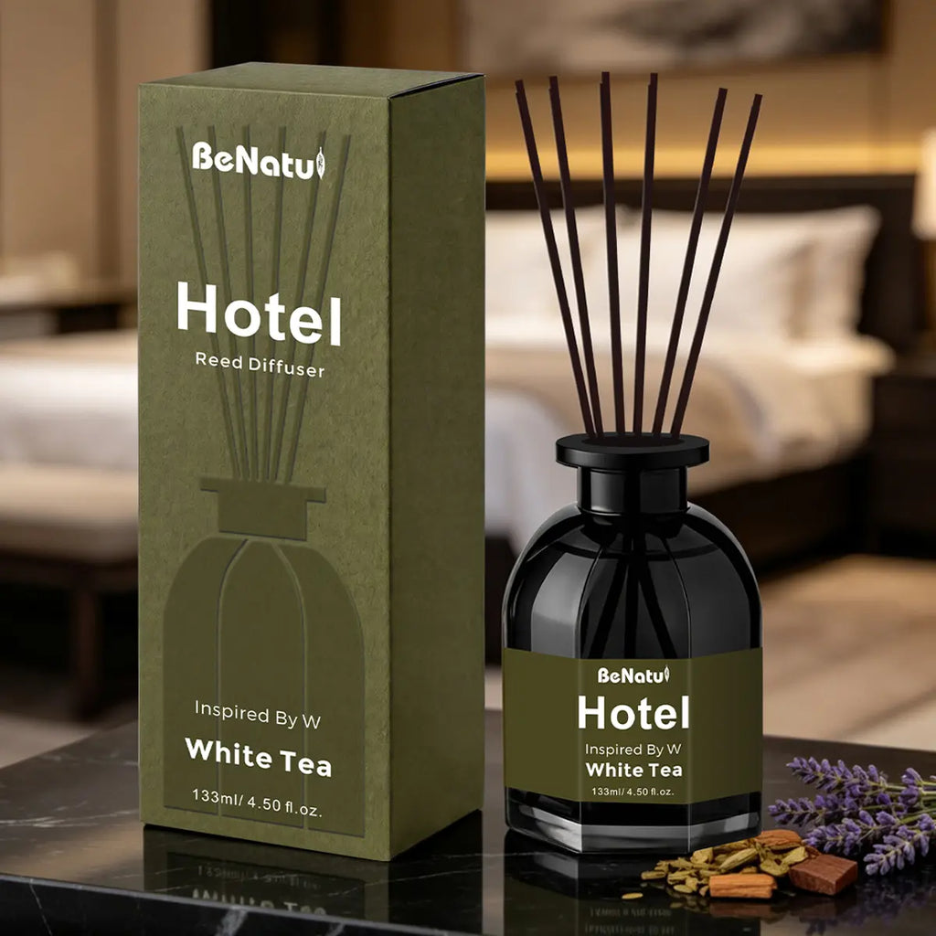 Benatu Hotel Luxury Essential Oil Inspired by Ritz-Carlton Ocean & Bergamot, My Way, Beach Villas, White Tea Reed Diffuser Oils 4.5 Fl Oz Long-Lasting Fragrance