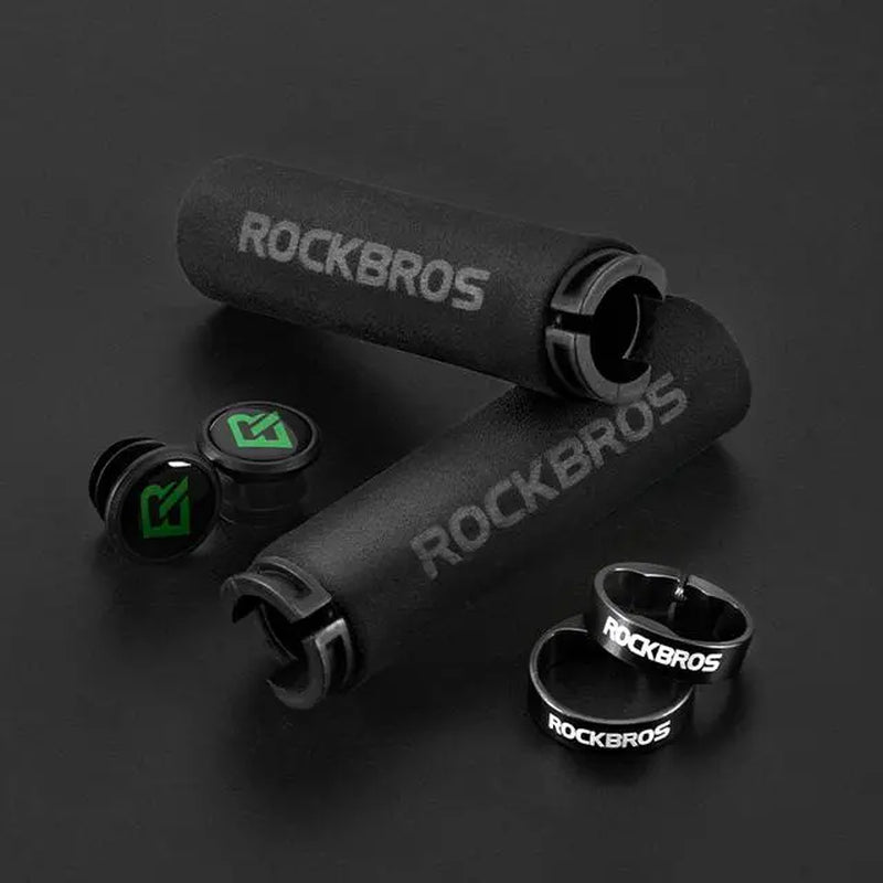 ROCKBROS Handlebar Grips Lock-On Design Bicycle Grips Shock-Absorbing and Non-Slip Grips Made of Thickened Sponge for 22.2Mm Handlebars