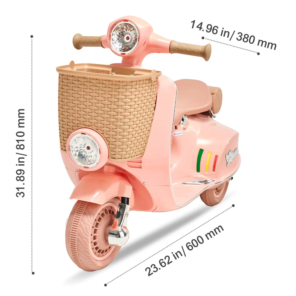 VEVOR Kids Ride on Motorcycle, 6V Battery Powered Electric Motorcycle Trike with Speed up to 2Mph, Headlight, LED Light, Music, Bluetooth, Basket, 3 Wheel Ride on Toys for Children Boys Girls Aged 3+
