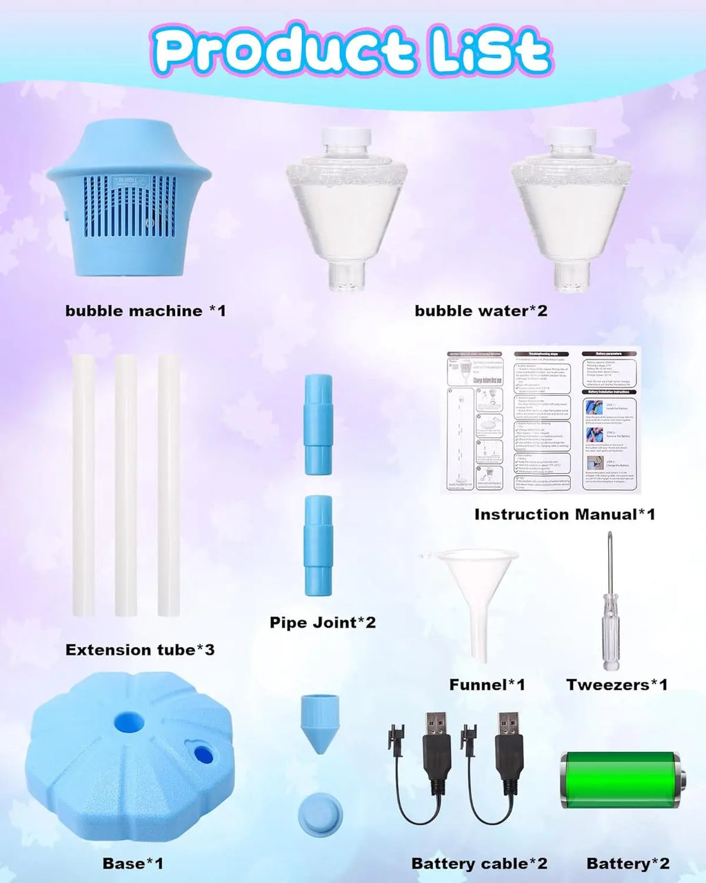 【Free Shipping 】Automatic Bubble Machine for Kids,Standing Torch Bubble Maker with Light/Music for Toddlers, Height Adjustable up 21 to 47 Inches,Pecfect for Birthday and Outdoor Party, Gifts